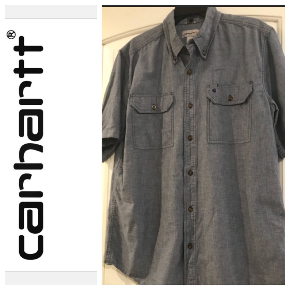 Carhartt Blue Button Down Shirt Large